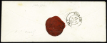 N°4 OBL PC 2811 + T15 "Sarreguemines (52)" (1852) sur lettre pour Forbach