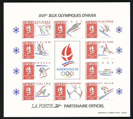 N°14 Bloc Jeux Olympiques hiver non dentelé