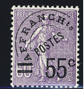 N°47 55c sur 60c violet, neuf **, TB. Signé A.Brun