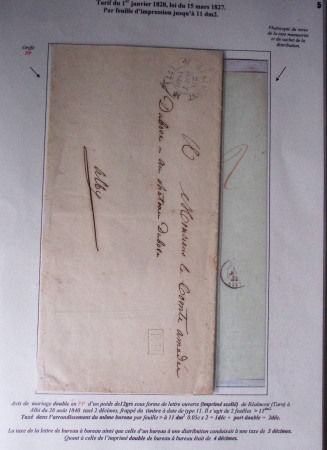 1828-1878, Collection sur la Taxation des imprimés sur +100 pages d'exposition, (la collection a été remaniée plusieurs fois et des pages changées), très bien expliquées, à