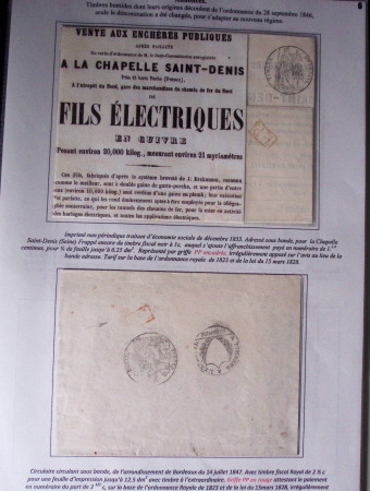 1828-1878, Collection sur la Taxation des imprimés sur +100 pages d'exposition, (la collection a été remaniée plusieurs fois et des pages changées), très bien expliquées, à