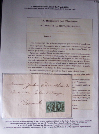 1828-1878, Collection sur la Taxation des imprimés sur +100 pages d'exposition, (la collection a été remaniée plusieurs fois et des pages changées), très bien expliquées, à