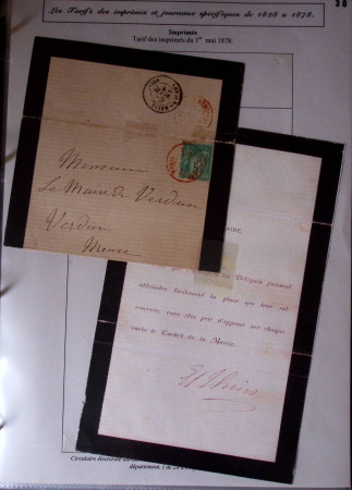 1828-1878, Collection sur la Taxation des imprimés sur +100 pages d'exposition, (la collection a été remaniée plusieurs fois et des pages changées), très bien expliquées, à