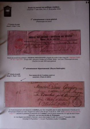 1828-1878, Collection sur la Taxation des imprimés sur +100 pages d'exposition, (la collection a été remaniée plusieurs fois et des pages changées), très bien expliquées, à