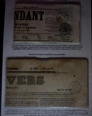 1828-1878, Collection sur la Taxation des imprimés sur +100 pages d'exposition, (la collection a été remaniée plusieurs fois et des pages changées), très bien expliquées, à