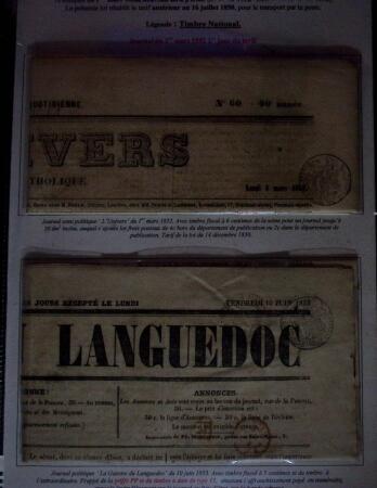 1828-1878, Collection sur la Taxation des imprimés sur +100 pages d'exposition, (la collection a été remaniée plusieurs fois et des pages changées), très bien expliquées, à