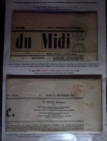 1828-1878, Collection sur la Taxation des imprimés sur +100 pages d'exposition, (la collection a été remaniée plusieurs fois et des pages changées), très bien expliquées, à