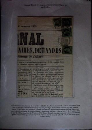 1828-1878, Collection sur la Taxation des imprimés sur +100 pages d'exposition, (la collection a été remaniée plusieurs fois et des pages changées), très bien expliquées, à