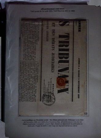 1828-1878, Collection sur la Taxation des imprimés sur +100 pages d'exposition, (la collection a été remaniée plusieurs fois et des pages changées), très bien expliquées, à