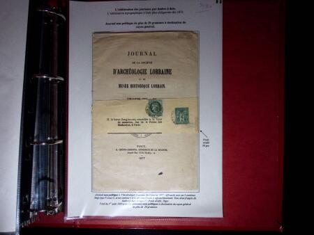 1828-1878, Collection sur la Taxation des imprimés sur +100 pages d'exposition, (la collection a été remaniée plusieurs fois et des pages changées), très bien expliquées, à