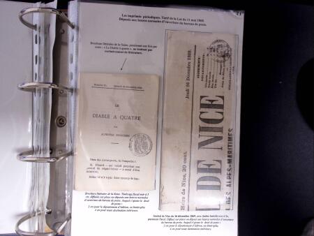 1828-1878, Collection sur la Taxation des imprimés sur +100 pages d'exposition, (la collection a été remaniée plusieurs fois et des pages changées), très bien expliquées, à