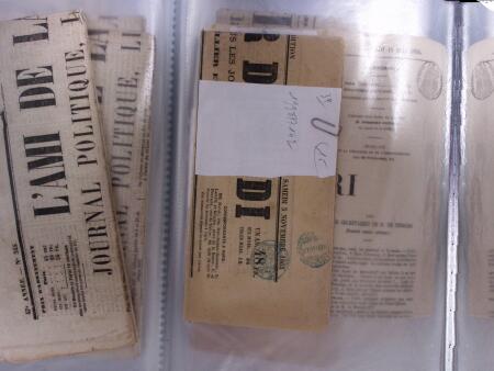 1828-1878, Collection sur la Taxation des imprimés sur +100 pages d'exposition, (la collection a été remaniée plusieurs fois et des pages changées), très bien expliquées, à