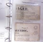 1828-1878, Collection sur la Taxation des imprimés sur +100 pages d'exposition, (la collection a été remaniée plusieurs fois et des pages changées), très bien expliquées, à