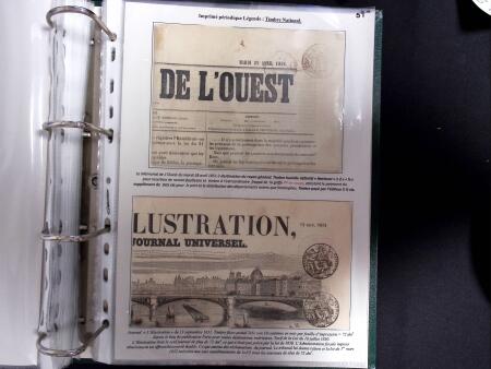 1828-1878, Collection sur la Taxation des imprimés sur +100 pages d'exposition, (la collection a été remaniée plusieurs fois et des pages changées), très bien expliquées, à