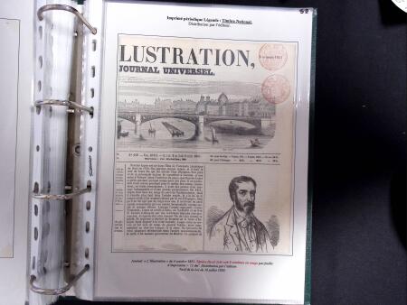 1828-1878, Collection sur la Taxation des imprimés sur +100 pages d'exposition, (la collection a été remaniée plusieurs fois et des pages changées), très bien expliquées, à