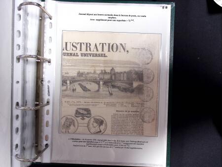 1828-1878, Collection sur la Taxation des imprimés sur +100 pages d'exposition, (la collection a été remaniée plusieurs fois et des pages changées), très bien expliquées, à