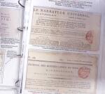 1828-1878, Collection sur la Taxation des imprimés sur +100 pages d'exposition, (la collection a été remaniée plusieurs fois et des pages changées), très bien expliquées, à