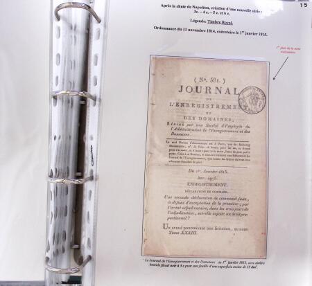 1828-1878, Collection sur la Taxation des imprimés sur +100 pages d'exposition, (la collection a été remaniée plusieurs fois et des pages changées), très bien expliquées, à