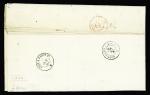 Lettre non affranchie avec CAD T15 "Seyssel (1)" (1860) adressée à "Sa Majesté Napoléon III Empereur des Français-Paris" avec griffe partiellement manuscrite "chargé d'office". TB