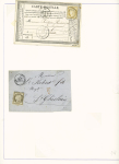 3 chemises contenant des lettres classiques du dep du Nord (Estaires, Hondschoote, Masnières) + 2 journaux de Lille avec timbres fiscaux humides) + lot de lettres avec ambulants du Nord