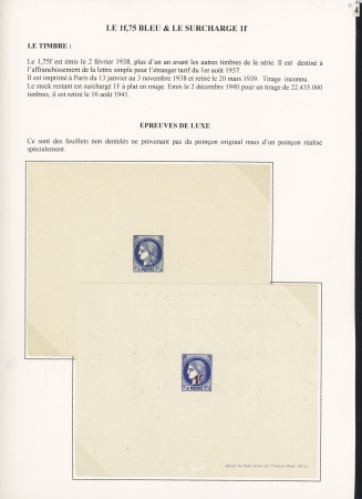 COLLECTION SPECIALISEE DU TYPE CERES DE 1938 - 1942
