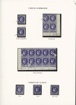 N°375A, 2F50 Outremer : 4 blocs de 4 coins datés et variétés (anneau lune, grains de beauté). TB