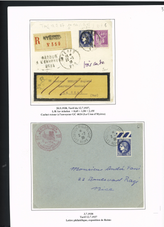 26 plis AFF n°372, 1F75 bleu et 486 dont n°372 OBL grand CAD "Paris RP affranchissements-avion" (3.2.1938 - 2ème jour de vente du timbre). TB