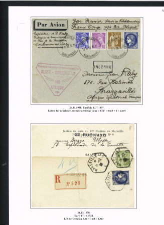 26 plis AFF n°372, 1F75 bleu et 486 dont n°372 OBL grand CAD "Paris RP affranchissements-avion" (3.2.1938 - 2ème jour de vente du timbre). TB