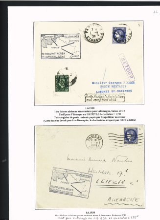 N°372 et 486, 15 lettres pour l'étranger dont poste aérienne et n°369 + 372 perforés sur lettre à en-tête Emile Toulemonde et fils Roubaix". TB