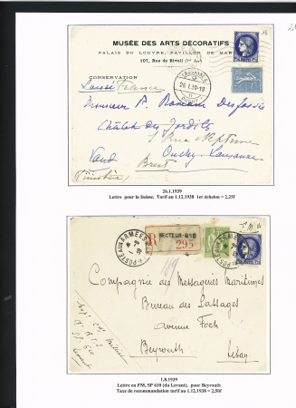 N°372 et 486, 15 lettres pour l'étranger dont poste aérienne et n°369 + 372 perforés sur lettre à en-tête Emile Toulemonde et fils Roubaix". TB
