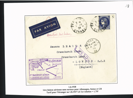 N°372 et 486, 15 lettres pour l'étranger dont poste aérienne et n°369 + 372 perforés sur lettre à en-tête Emile Toulemonde et fils Roubaix". TB