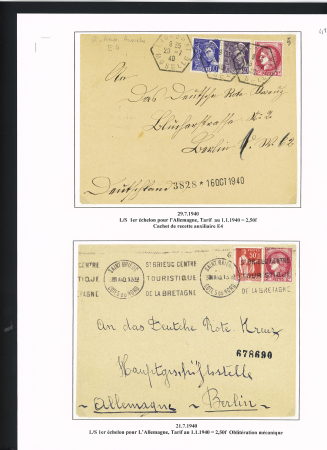 42 lettres à base du n°373 dont une lettre par avion taxée aux USA. TB