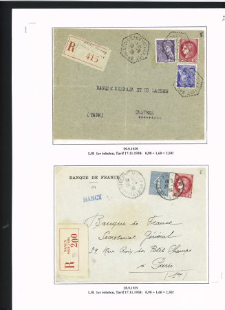 42 lettres à base du n°373 dont une lettre par avion taxée aux USA. TB