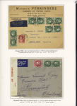8 lettres à base du n°375 dont destinations (Port-Saïd, Buenos-Aires, Bangkok) et un mandat-carte de versement à CCP, AFF n°488, 2 pièces. TB