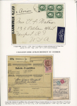 8 lettres à base du n°375 dont destinations (Port-Saïd, Buenos-Aires, Bangkok) et un mandat-carte de versement à CCP, AFF n°488, 2 pièces. TB