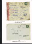 38 plis à base du n°375, 2F50 vert dont carte postale par avion pour Saïgon (1939), lettres par avion pour Nouméa et pour Batavia (Indes néerlandaises), perforés Emile Toulemonde (Roubaix). TB