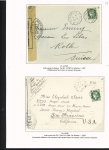 38 plis à base du n°375, 2F50 vert dont carte postale par avion pour Saïgon (1939), lettres par avion pour Nouméa et pour Batavia (Indes néerlandaises), perforés Emile Toulemonde (Roubaix). TB