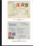 38 plis à base du n°375, 2F50 vert dont carte postale par avion pour Saïgon (1939), lettres par avion pour Nouméa et pour Batavia (Indes néerlandaises), perforés Emile Toulemonde (Roubaix). TB