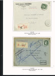 38 plis à base du n°375, 2F50 vert dont carte postale par avion pour Saïgon (1939), lettres par avion pour Nouméa et pour Batavia (Indes néerlandaises), perforés Emile Toulemonde (Roubaix). TB
