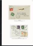 38 plis à base du n°375, 2F50 vert dont carte postale par avion pour Saïgon (1939), lettres par avion pour Nouméa et pour Batavia (Indes néerlandaises), perforés Emile Toulemonde (Roubaix). TB
