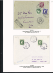 38 plis à base du n°375, 2F50 vert dont carte postale par avion pour Saïgon (1939), lettres par avion pour Nouméa et pour Batavia (Indes néerlandaises), perforés Emile Toulemonde (Roubaix). TB