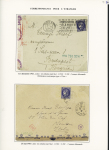 16 plis à base du n°375A, 2F50 Outremer dont paire sur lettre recommandée avion pour le Liban (9.8.41) avec griffe "retour à l'envoyeur relations postales interrompues" lettre pour Yokohama, multiples pour le Vénéz