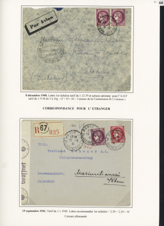 17 plis à base du n°376, 3F lilas-rose dont lettre recommandée à l'intérieur de la Gironde (ZO et ZNO) avec griffe "inadmis", env perforée système Soleau pour dépôt de brevets, papier d'affaires recommandé, des