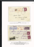 39 plis à base du n°376 dont destinations (Indochine, Nouvelle-Calédonie dont 1 lettre pour Saïgon 1941 saisie puis libérée en 1946), la Martinique (vers porte-avions Béarn). Beau lot