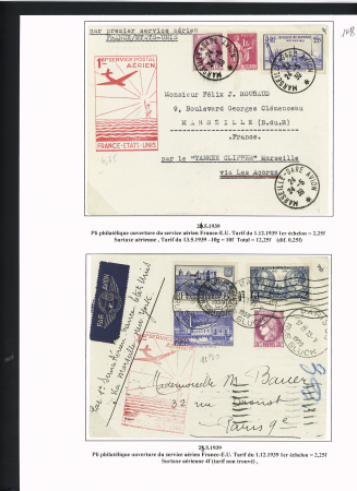 39 plis à base du n°376 dont destinations (Indochine, Nouvelle-Calédonie dont 1 lettre pour Saïgon 1941 saisie puis libérée en 1946), la Martinique (vers porte-avions Béarn). Beau lot
