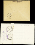 N°486, bande de 3 OBL Tulle (1941) sur lettre recommandée et n°486, 4 pièces OBL Paris 28 rue des Ecoles (1941) sur pneumatique recommandé. Rare et TB