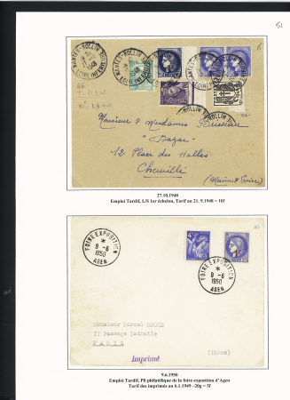 10 plis à base du n°487 dont paire interpanneau OBL CAD horoplan "Paris RP télégraphe" (28.1.1941 - 1er jour d'émission). TB