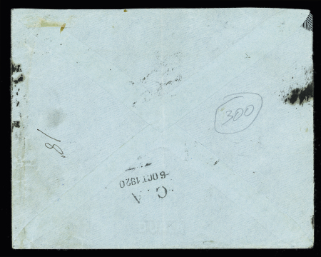 N°138 + 140, 2 pièces, OBL CAD "Tresor et postes 606" (1920 - Adana) sur lettre avec griffe de recommandation provisoire avec en-tête "Territoires ennemis occupés zone nord l'administrateur en chef", écrite par le c
