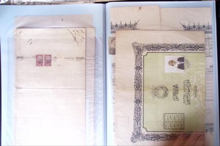 L'EMPIRE OTTOMAN: 36 DOCUMENTS FISCAUX D'EXCEPTION dont droits perçus pour la construction du HEJAZ RAILWAYS (chemin de fer du Hedjaz- ouverture en 1908 sur 1320 kms ligne à voie étroite qui reliait Damas à Médine,