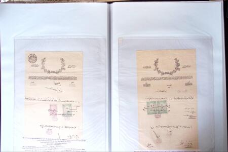 L'EMPIRE OTTOMAN: 36 DOCUMENTS FISCAUX D'EXCEPTION dont droits perçus pour la construction du HEJAZ RAILWAYS (chemin de fer du Hedjaz- ouverture en 1908 sur 1320 kms ligne à voie étroite qui reliait Damas à Médine,